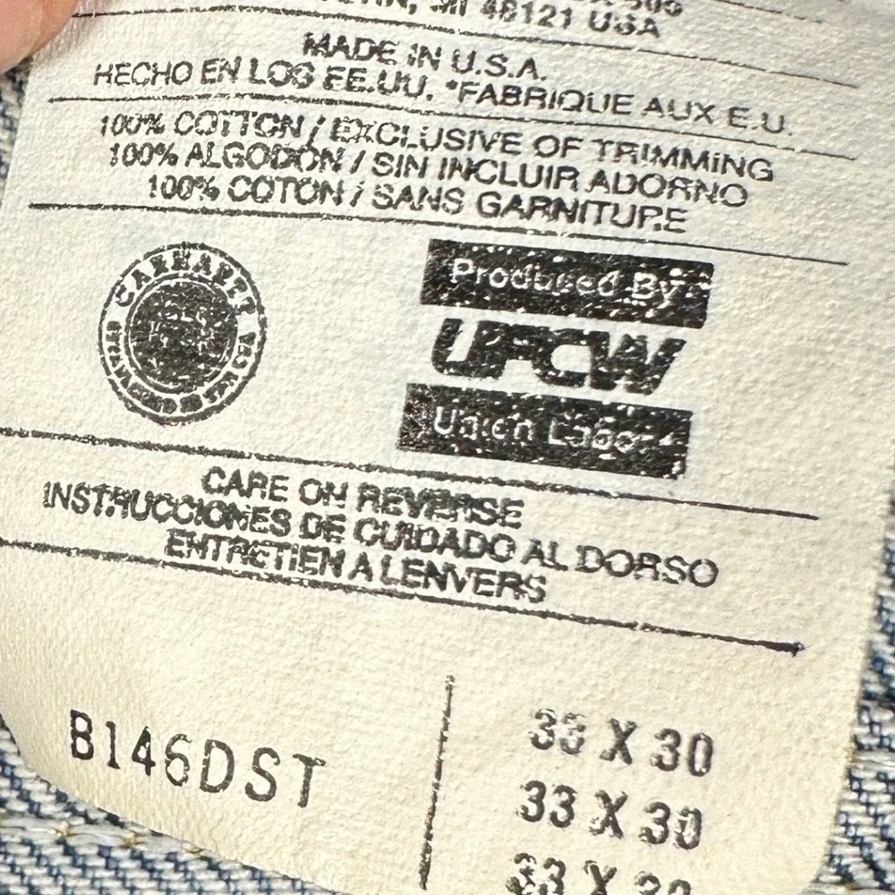 Vinatge Carhartt Jeans Mens 33X30 Relaxed Fit Denim Union Made In USA B146DST